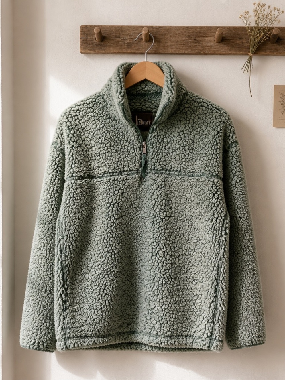 GUC BoxerCraft Women’s Green Sherpa Quarter Zip Pullover Sweater - Size XS